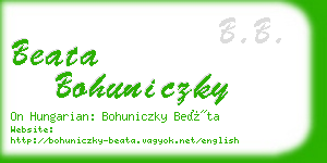 beata bohuniczky business card